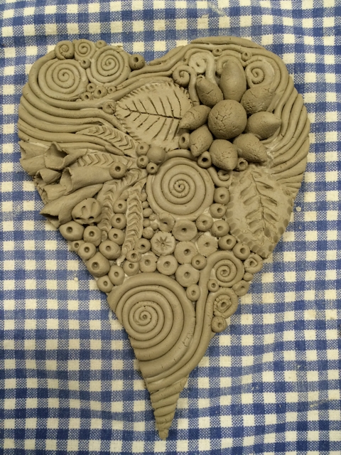 Doodle clay heart by Janet Plantinga 1