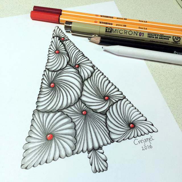 Christmas tree zentangle by Janet Plantinga