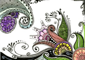 Zentangle by Janet Plantinga colored
